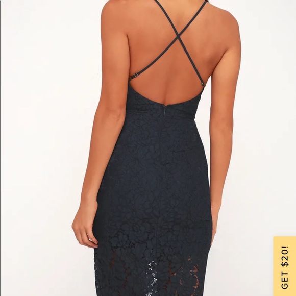 Flirting with Desire Lulus Navy Blue Lace Bodycon Dress - Picture 3 of 5